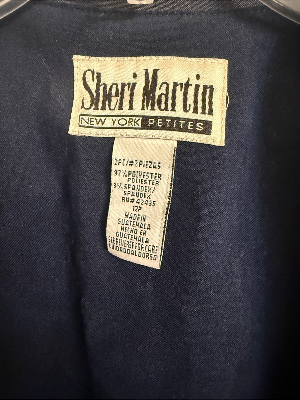 Sheri Martin Navy Blazer with Black Trim - Picture 3 of 5